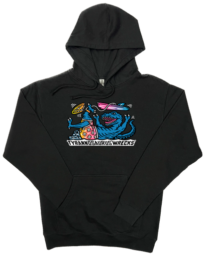 Surfing Tyrannosaurus  Wrecks  Dinosaur T-Rex Dino Surf  Hooded Sweatshirt