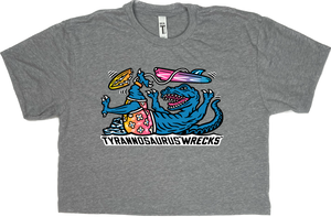 Surfing Tyrannosaurus Wrecks Crop Top