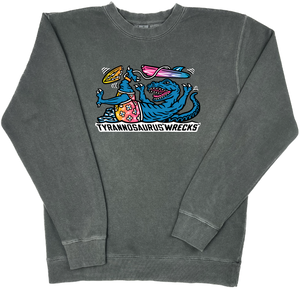 Surfing Tyrannosaurus Wrecks “Pigment Dyed” Crewneck Sweatshirt