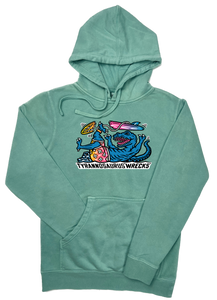 Surfing Tyrannosaurus Wrecks  “Pigment Dyed” Hoodie