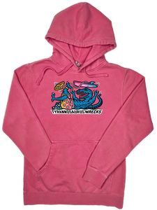 Surfing Tyrannosaurus Wrecks  “Pigment Dyed” Hoodie