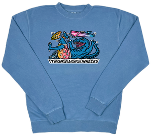 Surfing Tyrannosaurus Wrecks “Pigment Dyed” Crewneck Sweatshirt