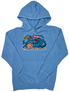 Surfing Tyrannosaurus Wrecks  “Pigment Dyed” Hoodie