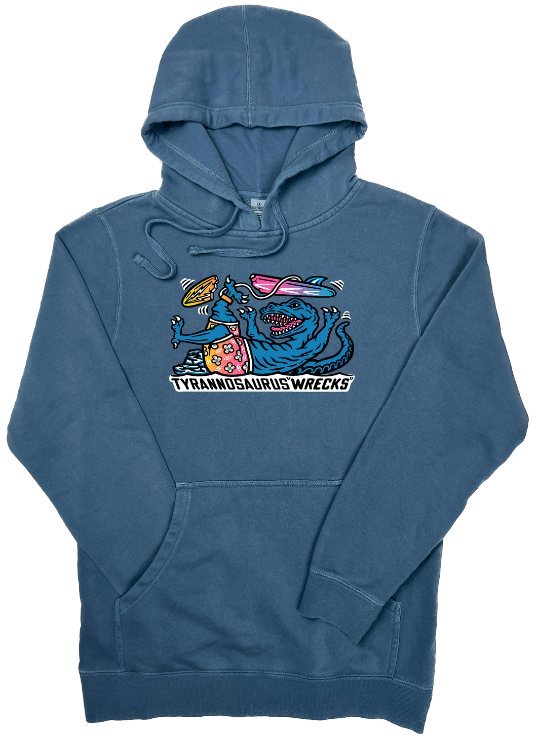 Surfing Tyrannosaurus Wrecks  “Pigment Dyed” Hoodie