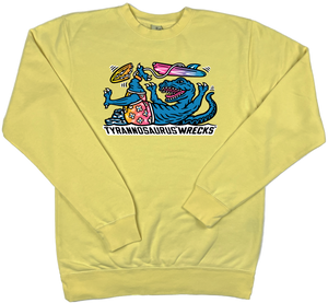 Surfing Tyrannosaurus Wrecks “Pigment Dyed” Crewneck Sweatshirt