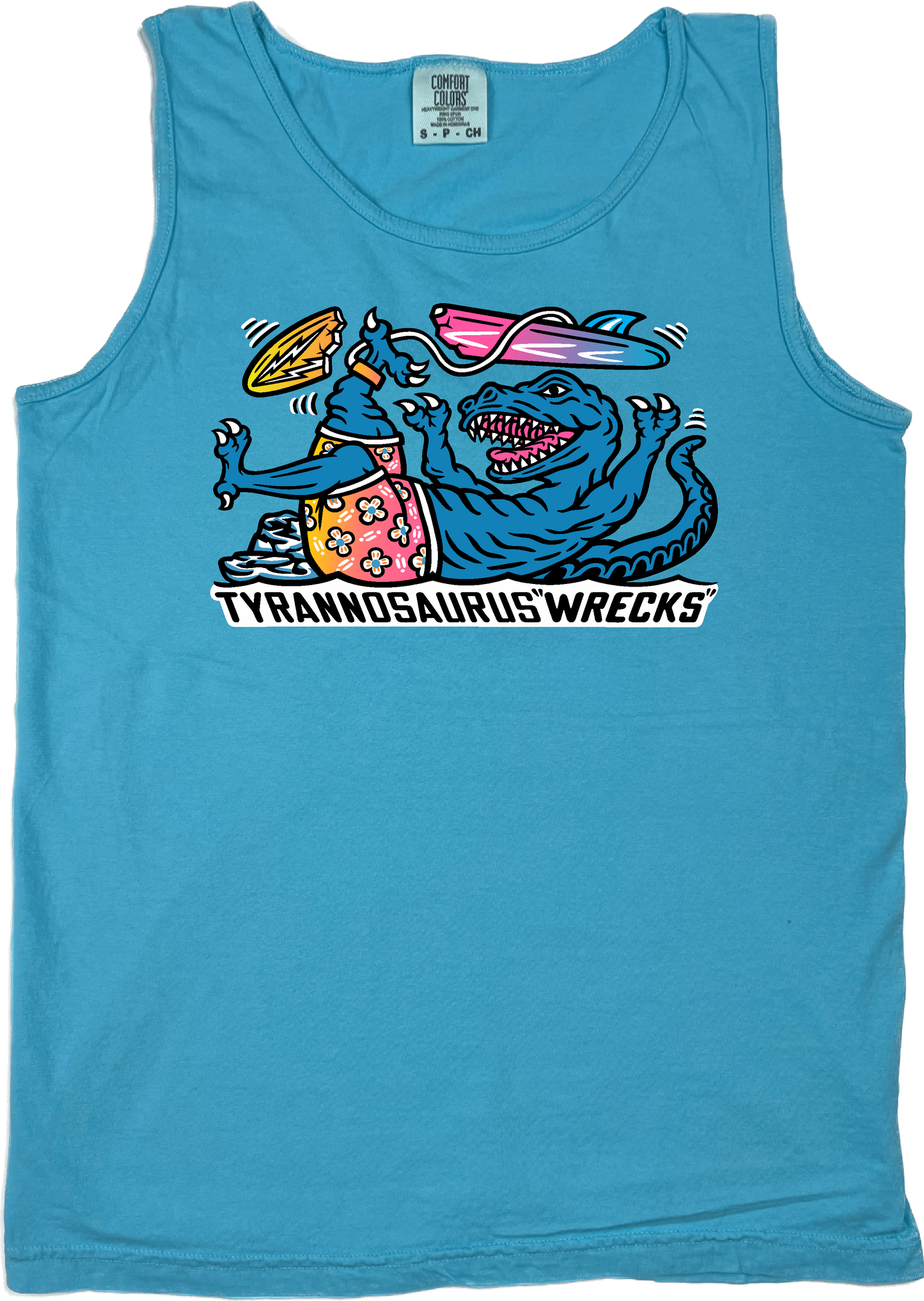 Surfing Tyrannosaurus Wrecks  “Garment Dyed” Tank Top