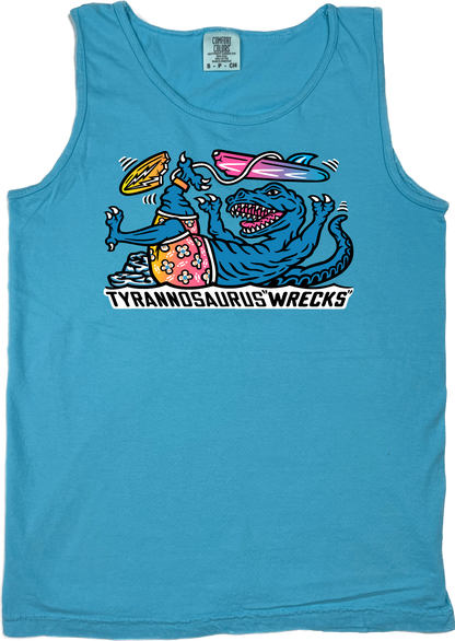 Surfing Tyrannosaurus Wrecks  “Garment Dyed” Tank Top