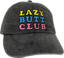 Load image into Gallery viewer, Lazy Butt Club Pigment Dyed Hat (words)
