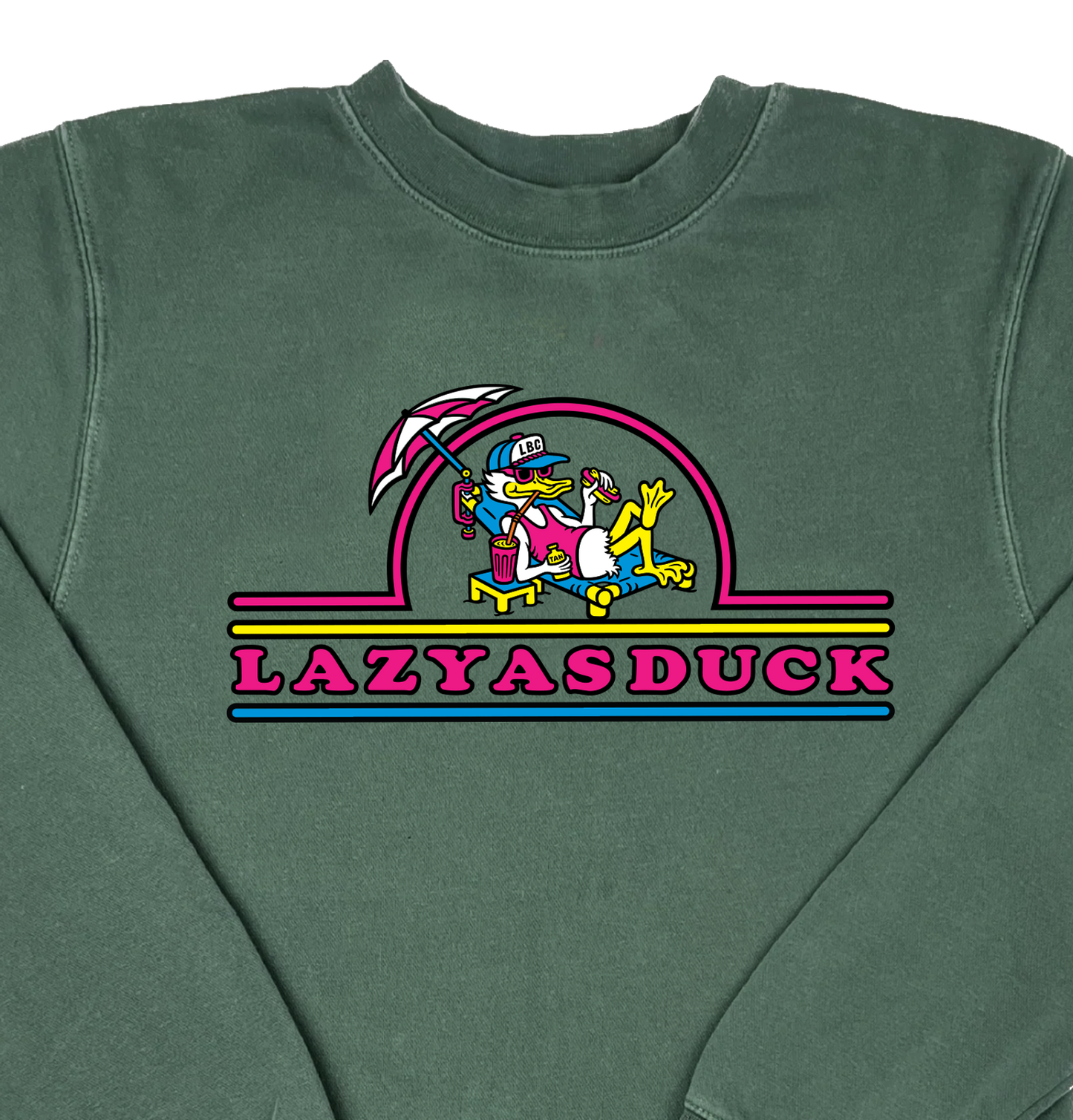 Lazy As Duck  “Pigment Dyed” Crewneck Sweatshirt