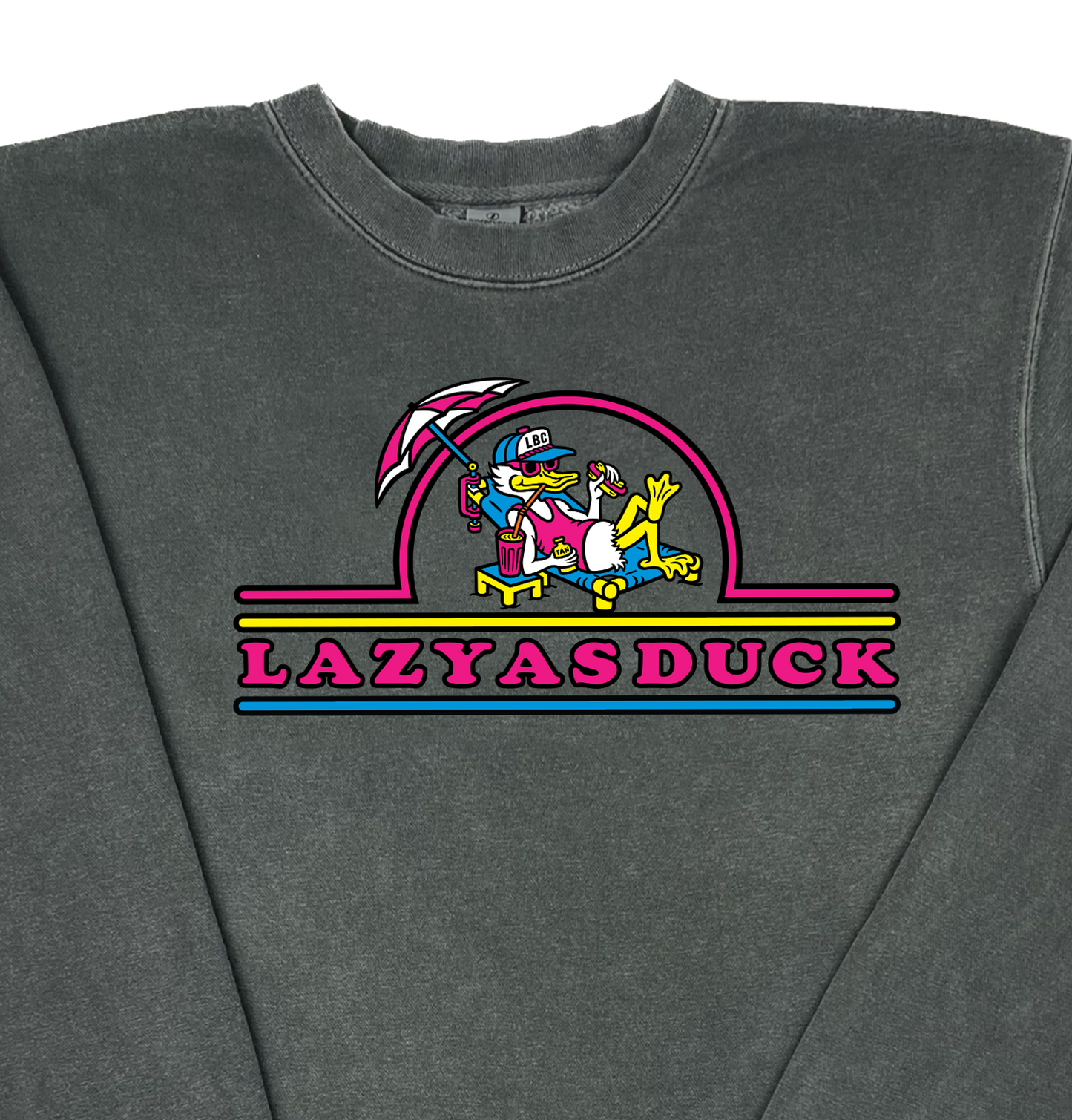 Lazy As Duck  “Pigment Dyed” Crewneck Sweatshirt