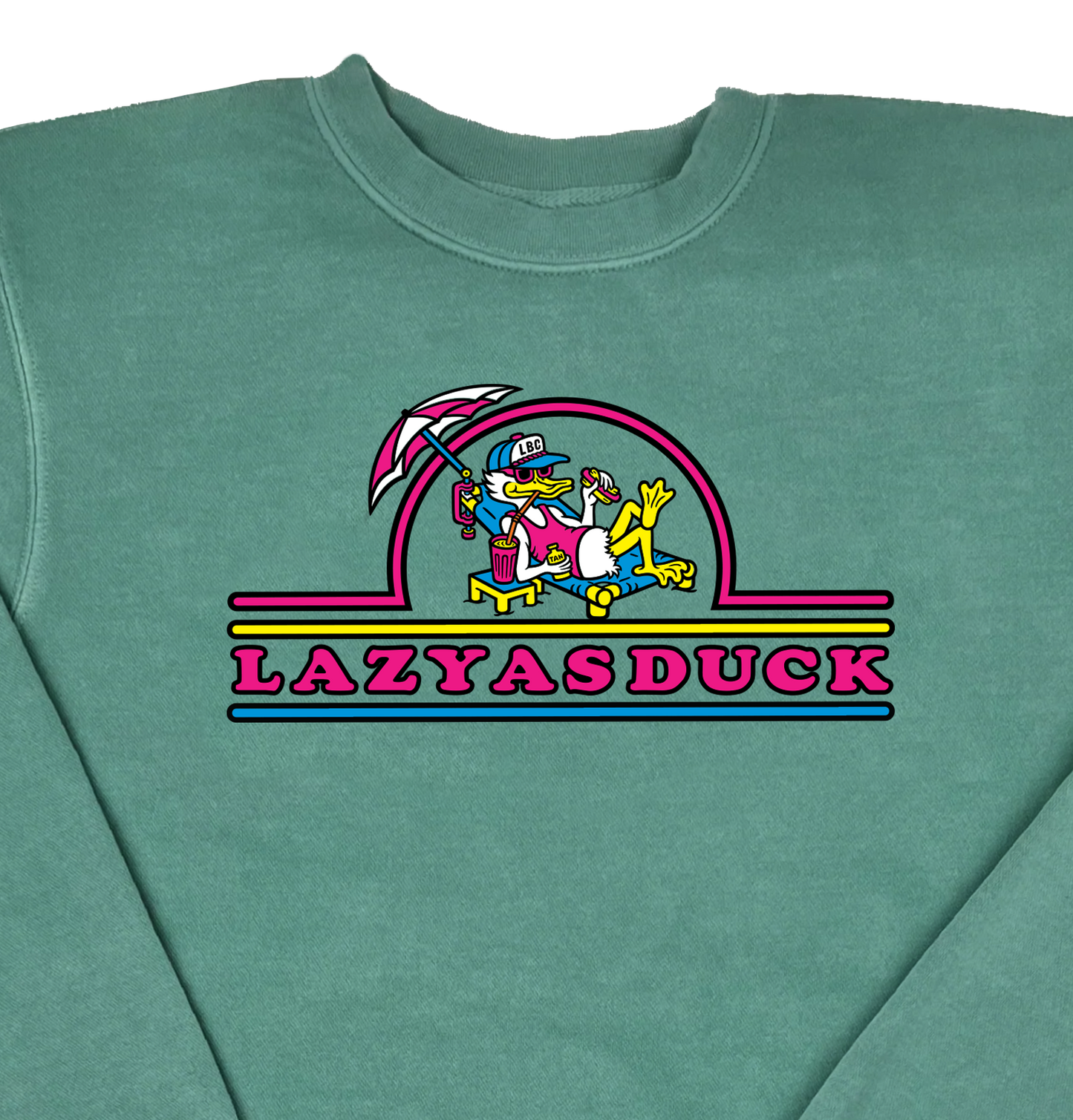 Lazy As Duck  “Pigment Dyed” Crewneck Sweatshirt