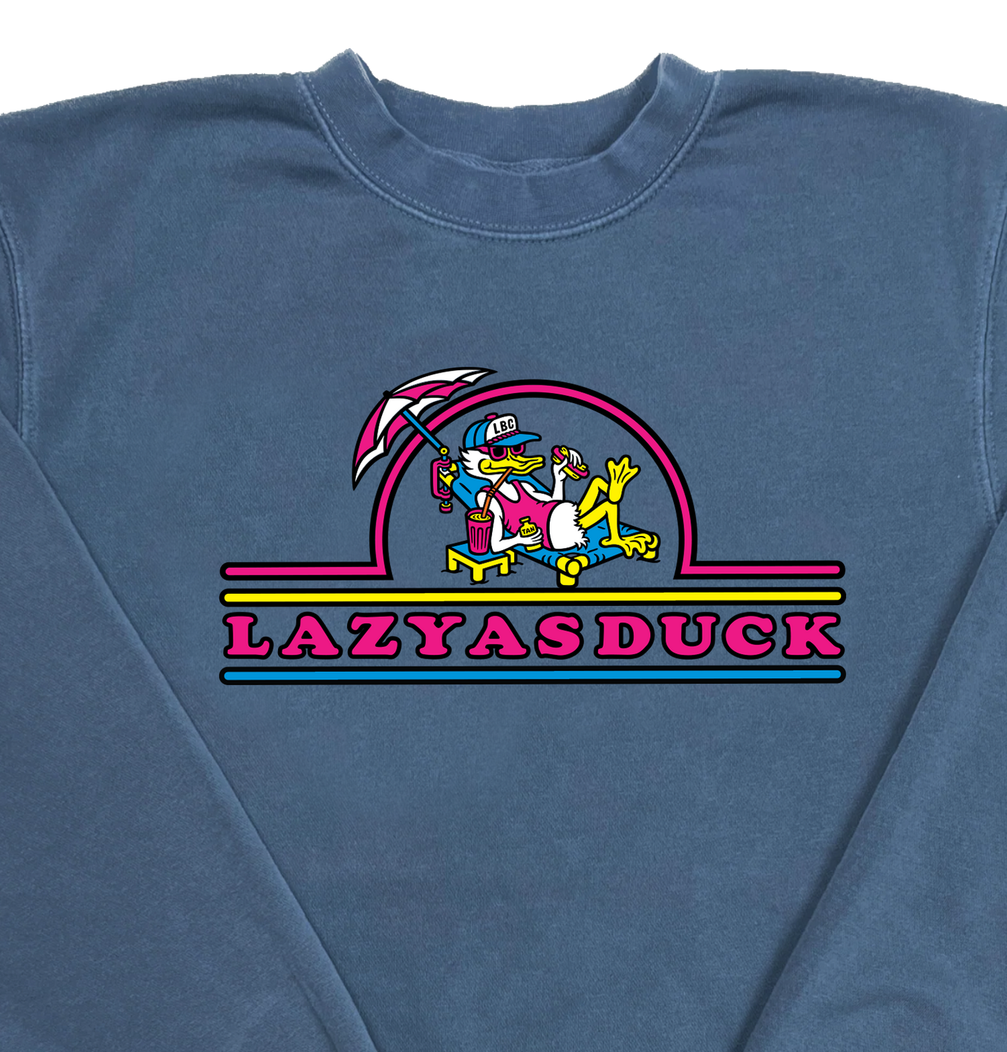 Lazy As Duck  “Pigment Dyed” Crewneck Sweatshirt