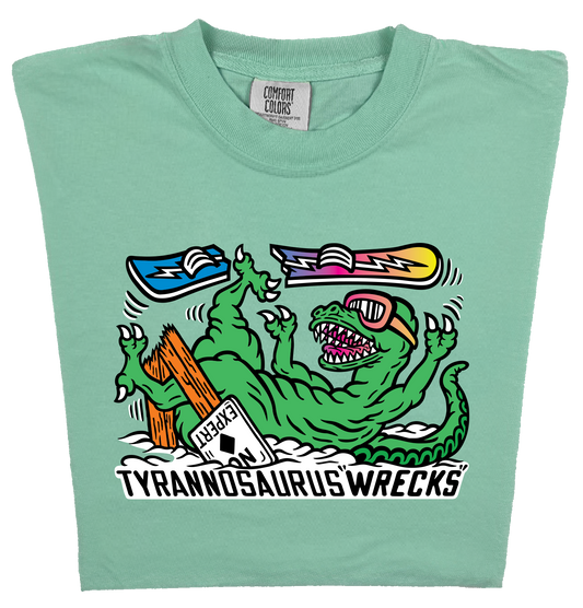 SNOWBOARDING TYRANNOSAURUS WRECKS rex t-shirt