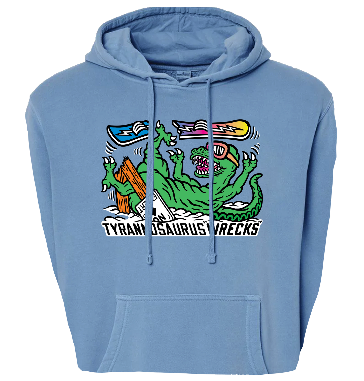 SNOWBOARDING TYRANNOSAURUS WRECKS Hoodie