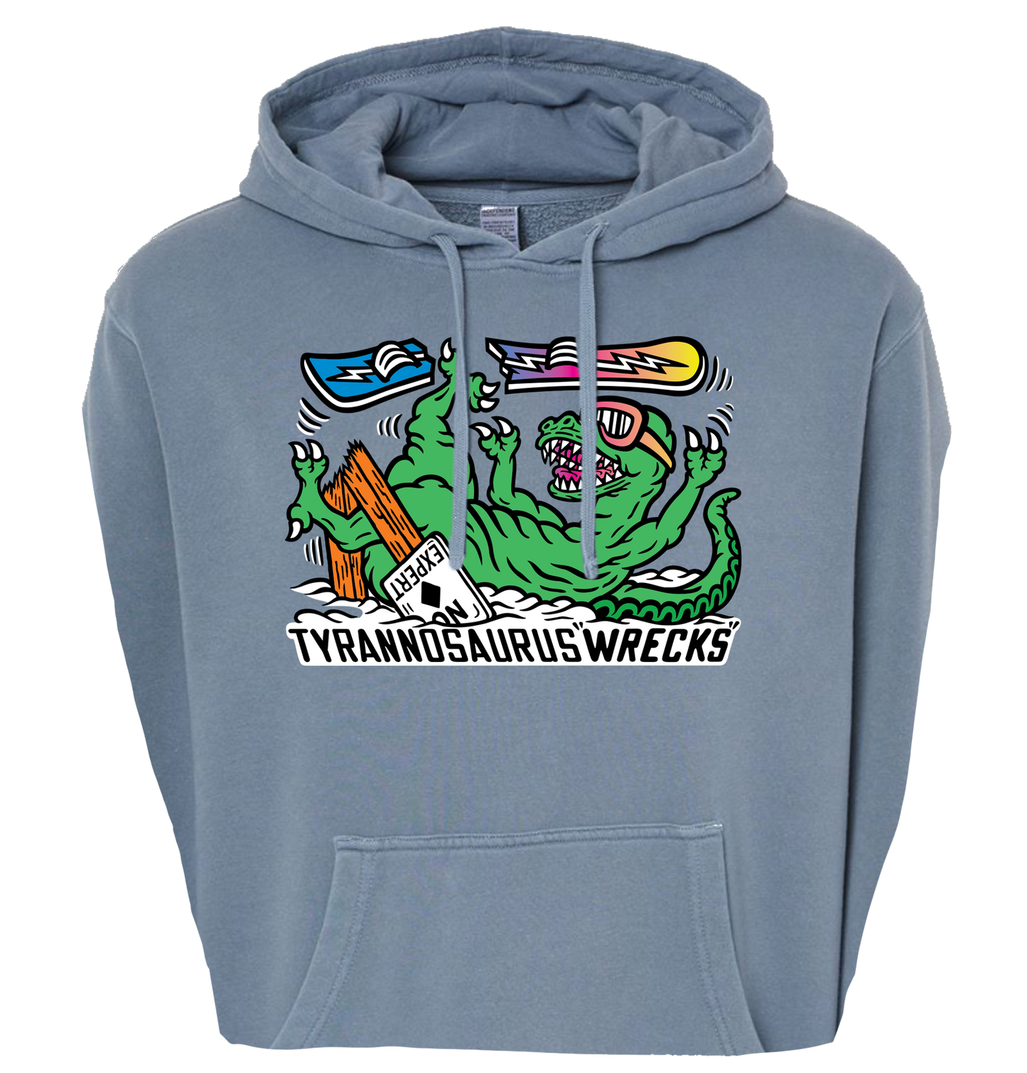 SNOWBOARDING TYRANNOSAURUS WRECKS Hoodie