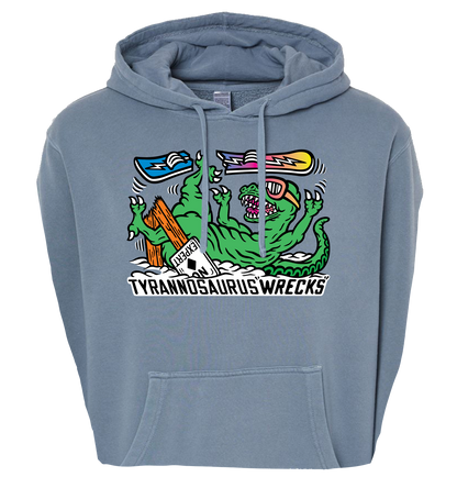 SNOWBOARDING TYRANNOSAURUS WRECKS Hoodie