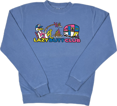 Lazy Butt Camping Pigment Dyed Crewneck sweatshirt van life