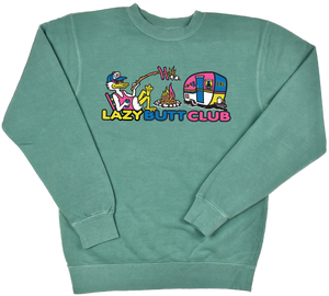 Lazy Butt Camping Pigment Dyed Crewneck sweatshirt van life