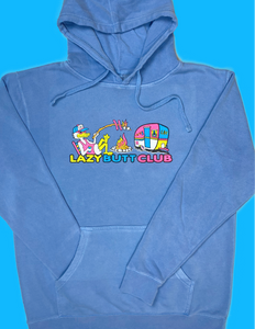 Lazy Camping Pigment Dyed Hoodie sweatshirt LAZY BUTT CLUB