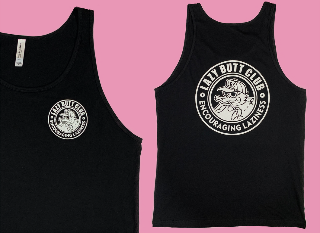 Lazy Butt Club Circle Tank top (front + back print)