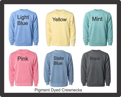 Water Skiing Bronta"SOAR"us Pigment Dyed Brontosaurus Crewneck Sweatshirt