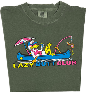 Lazy Fishing "garment dyed" T-shirt lazy butt club