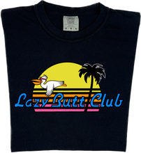 Load image into Gallery viewer, Lazy Sunset Pelican &quot;garment dyed&quot; T-shirt lazy butt club