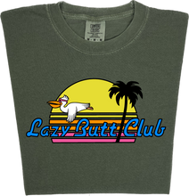 Load image into Gallery viewer, Lazy Sunset Pelican &quot;garment dyed&quot; T-shirt lazy butt club