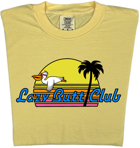 Lazy Sunset Pelican "garment dyed" T-shirt lazy butt club