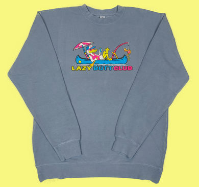 Lazy Butt Fishing Pigment Dyed Crewneck sweatshirt