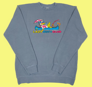 Lazy Butt Fishing Pigment Dyed Crewneck sweatshirt