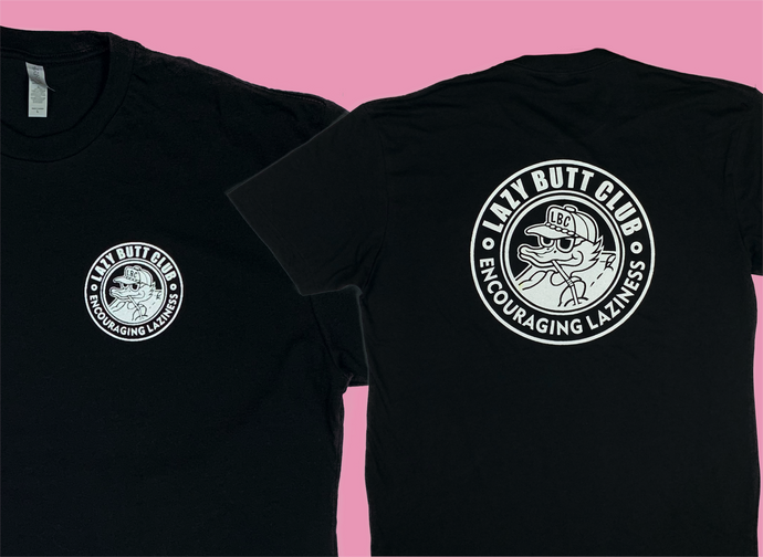 Lazy Butt Club Circle T-Shirt (Front & Back Print)