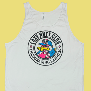 Lazy Butt Club Circle Tank top Color (front print)