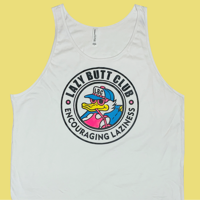 Lazy Butt Club Circle Tank top Color (front print)