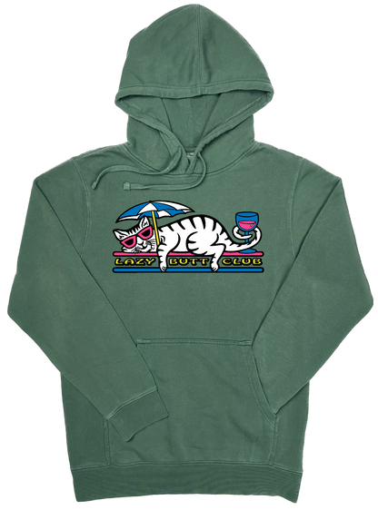 Lazy Cat "pigment dyed" Hoodie lazy butt club