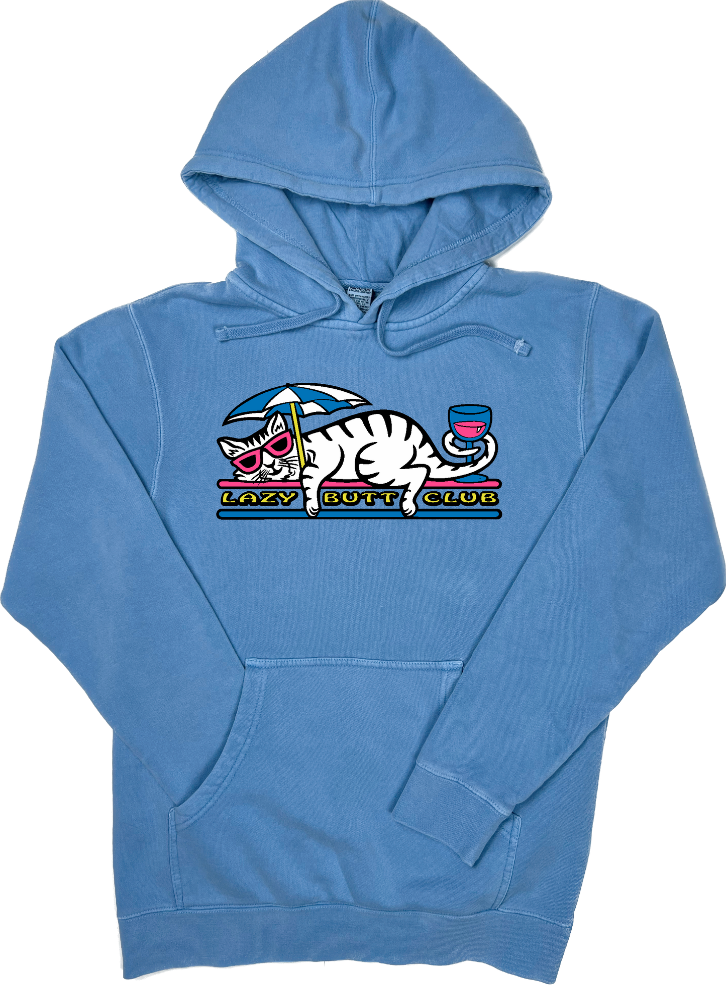 Lazy Cat "pigment dyed" Hoodie lazy butt club