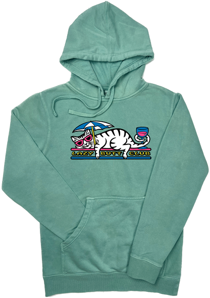 Lazy Cat "pigment dyed" Hoodie lazy butt club