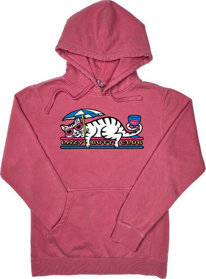 Lazy Cat "pigment dyed" Hoodie lazy butt club