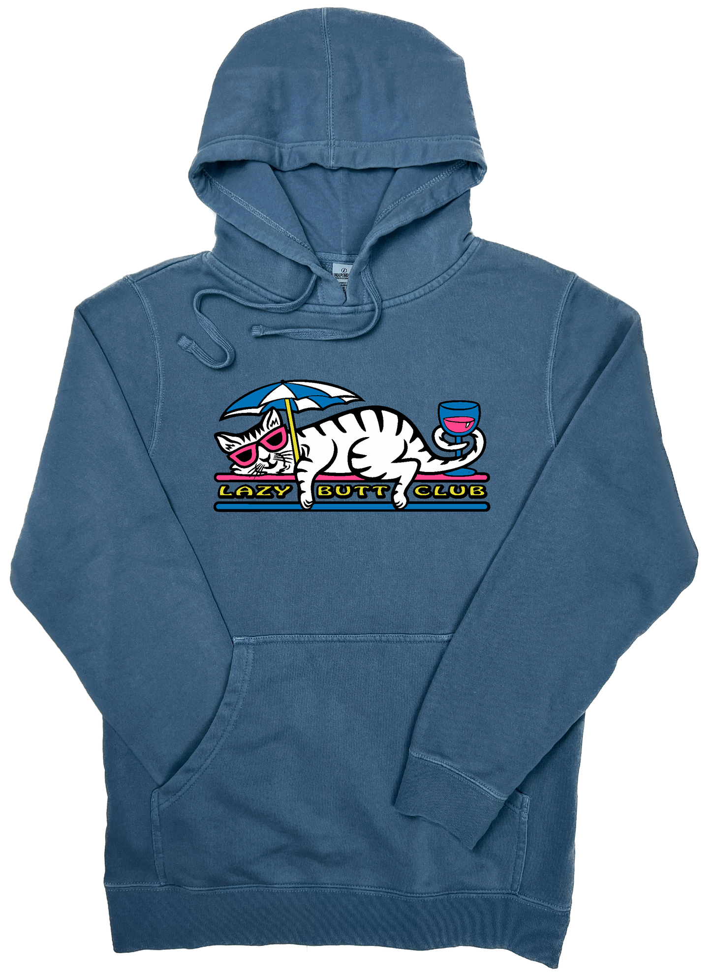 Lazy Cat "pigment dyed" Hoodie lazy butt club