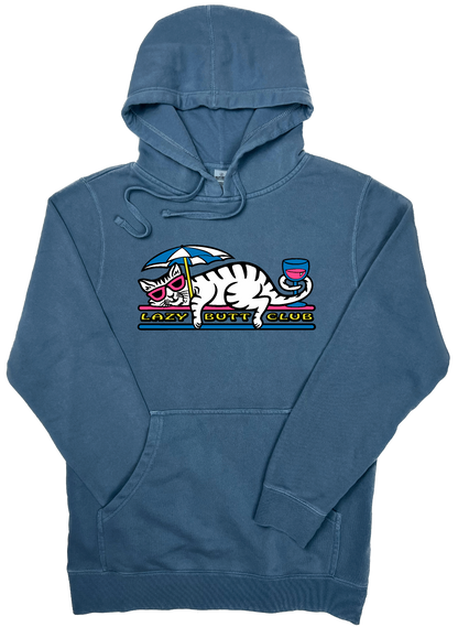 Lazy Cat "pigment dyed" Hoodie lazy butt club