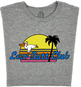 Lazy Butt Club  Sunset  Pelican  T-shirt