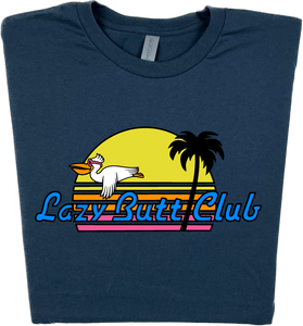 Lazy Butt Club  Sunset  Pelican  T-shirt