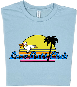 Lazy Butt Club  Sunset  Pelican  T-shirt
