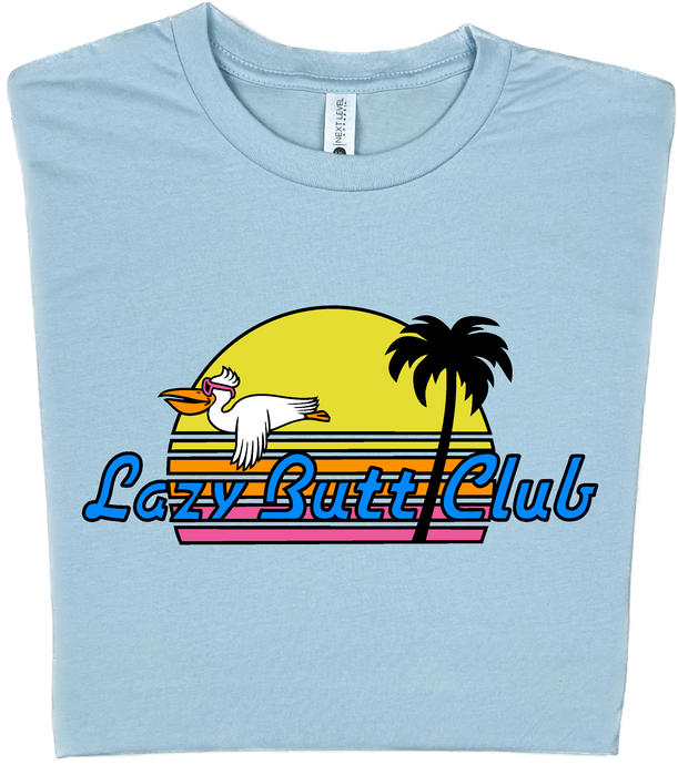 Lazy Butt Club  Sunset  Pelican  T-shirt