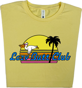 Lazy Butt Club  Sunset  Pelican  T-shirt