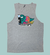 Load image into Gallery viewer, Surfing Dino TriceraSTOPS Triceratops Dinosaur  Tank Top