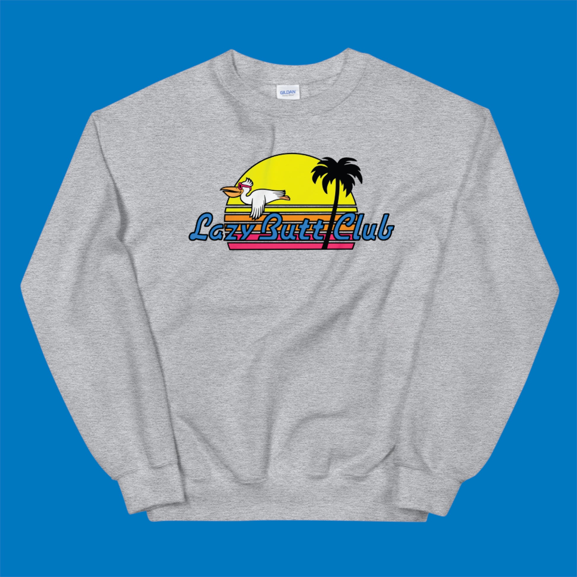 LBC Sunset Pelican Crewneck sweatshirt - LAZY BUTT CLUB