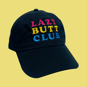 Lazy Butt Club Embroidered Hat (Words)