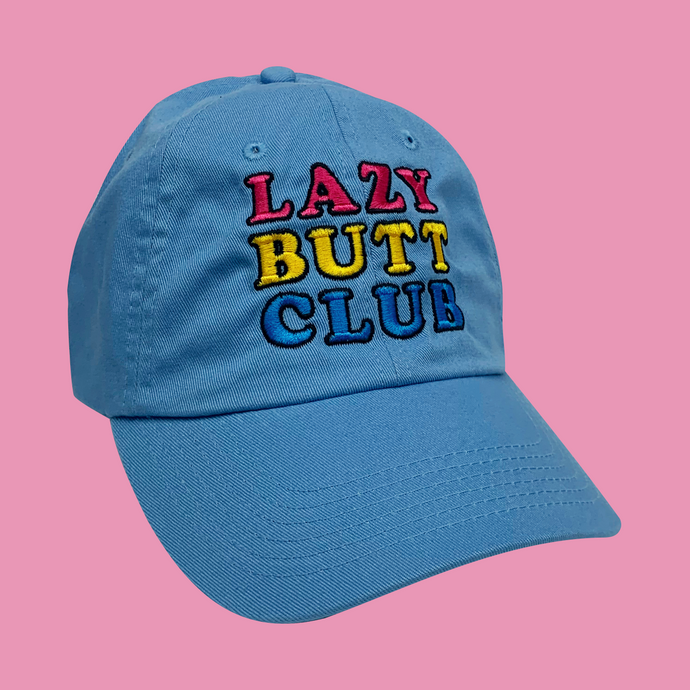 Lazy Butt Club Embroidered Hat (Words)