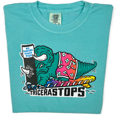 Surfing Dino TriceraSTOPS Triceratops Dinosaur 